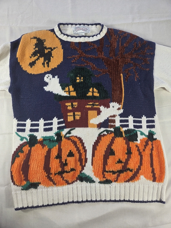 Nuggets Sweaters - Vintage Nuggets Halloween Haunted House Sweater M
